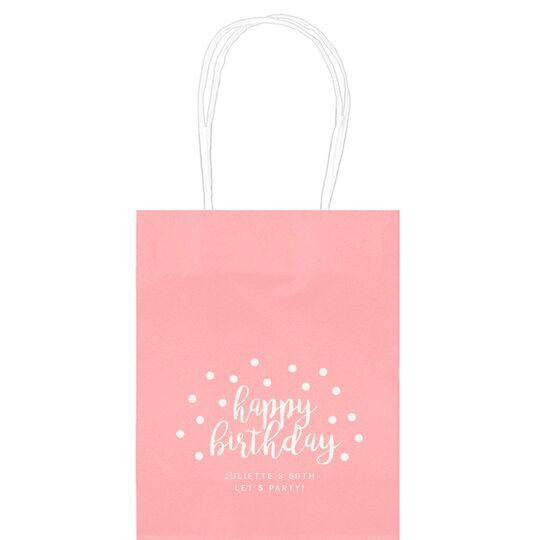 Confetti Dots Happy Birthday Mini Twisted Handled Bags